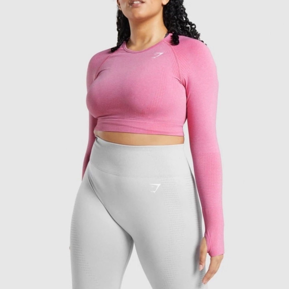 Gym shark long sleeve top in pink